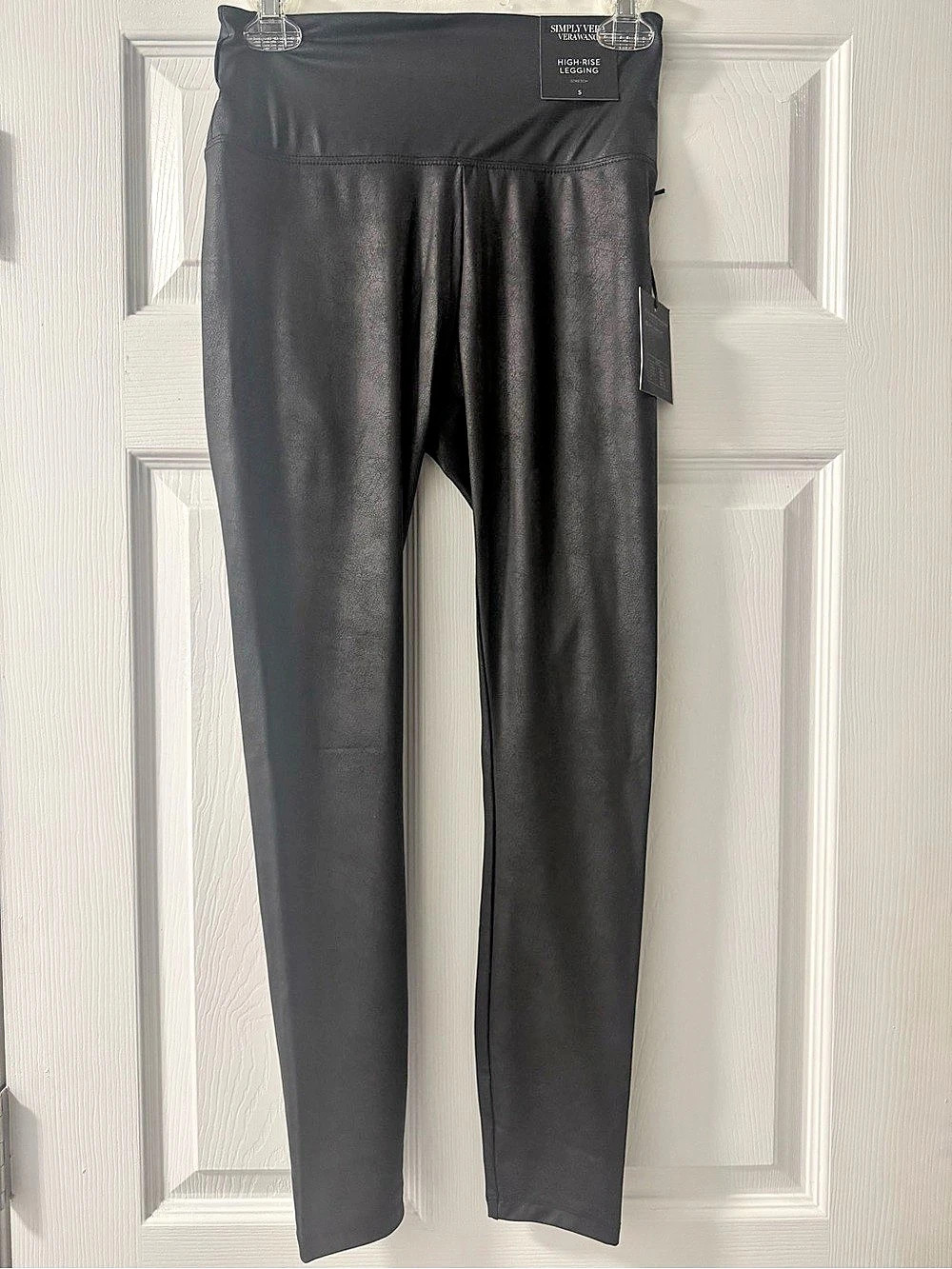 Simply Vera Wang High Rise Shaping Faux Leather Legging Leggings Small